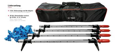 Terrace Board Clamp Set incl. assembly bag | innovative set for laying decking | conveniently packed in robust carrying bag in IQ design | indispensable in modern decking construction